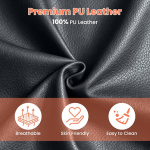 English Elm 360° Swivel Rocker Recliner PU Leather Nursery Glider with Massage Heat and USB Port Black W1521P555203