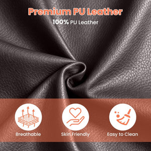 English Elm 360° Swivel Rocker Recliner PU Leather Nursery Glider with Massage Heat and USB Port Brown W1521P555207
