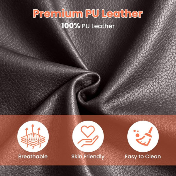 English Elm 360° Swivel Rocker Recliner PU Leather Nursery Glider with Massage Heat and USB Port Brown W1521P555207