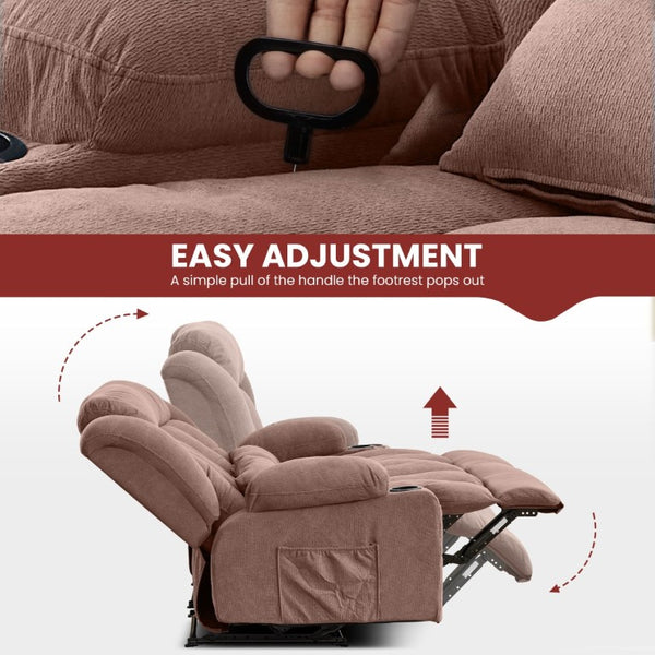 English Elm Reclining Loveseat with Cup Holders Side Pockets and 155 Degree Fabric Seating Brown W1521S00097