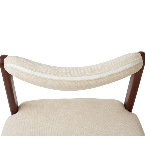 English Elm Walnut Finish Solid Wood Dining Chair Cream Upholstered Ergonomic Seat for Home Study Walnut W1535P551842