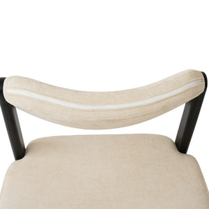 English Elm Walnut Finish Solid Wood Dining Chair Cream Upholstered Ergonomic Seat for Home Study Black W1535P552062