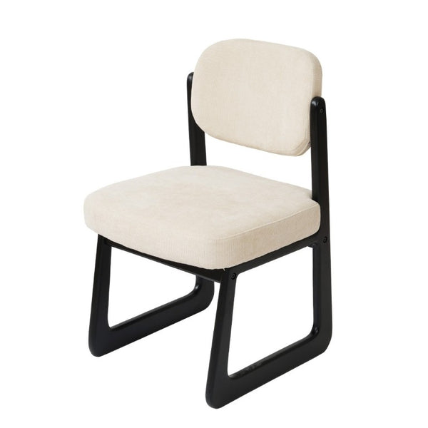English Elm Walnut Finish Solid Wood Dining Chair Cream Upholstered Ergonomic Seat for Home Study Black W1535P552062