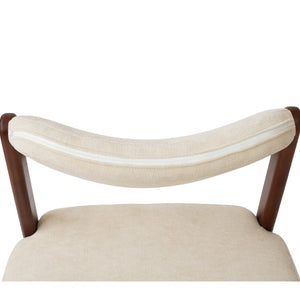 English Elm Walnut Finish Solid Wood Dining Chairs with Cream Upholstery Ergonomic Set of 4 W1535P552067