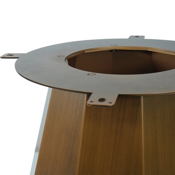English Elm 53" Round Sintered Stone Dining Table Brass Base Lazy Susan Seats Six Modern W1535S00651