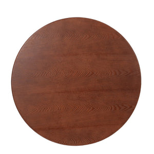 English Elm 80Cm Solid Walnut Round Dining Table with Polished Brass Base for Compact Spaces W1535S00660