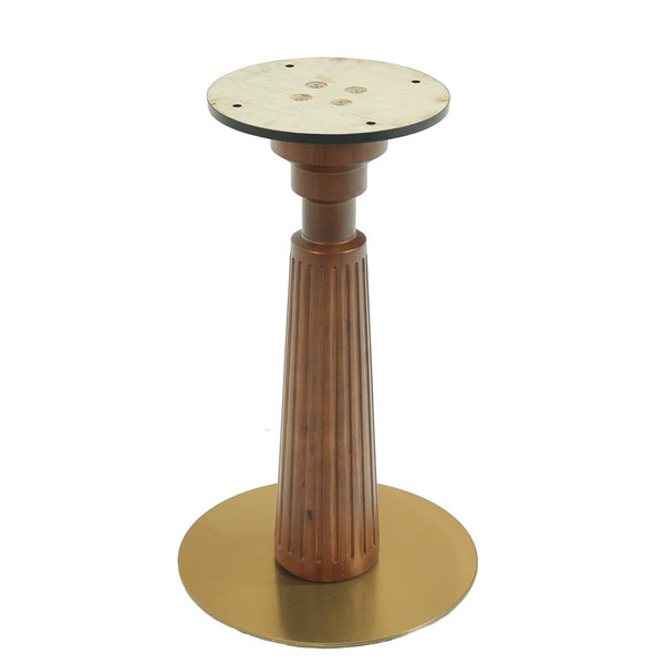 English Elm 80Cm Solid Walnut Round Dining Table with Polished Brass Base for Compact Spaces W1535S00660