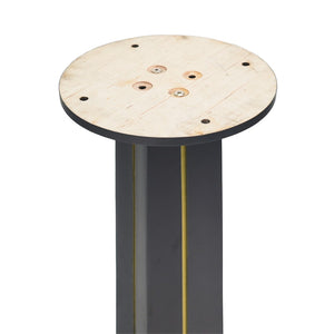 English Elm 80Cm Solid Walnut Round Dining Table with Polished Brass Base Seats Two Compact Spaces W1535S00661