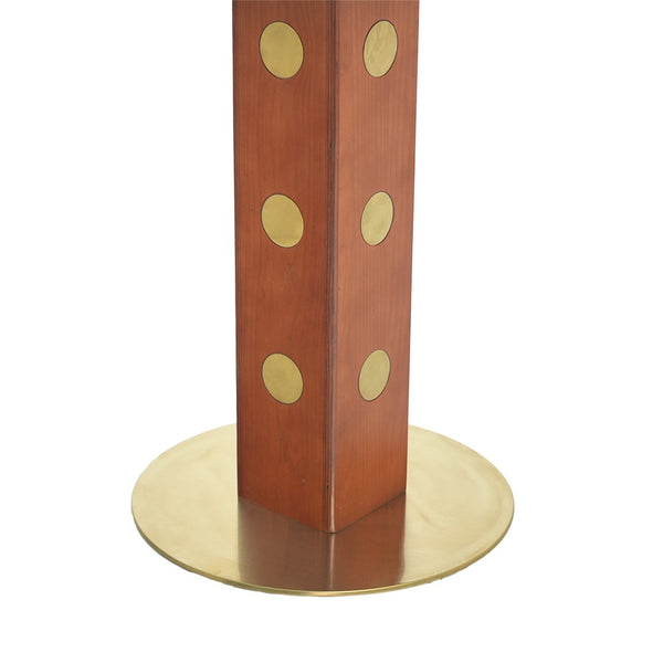 English Elm Modern Sintered Stone Round Dining Table Slate Finish Gold Base Two Seat Compact W1535S00664