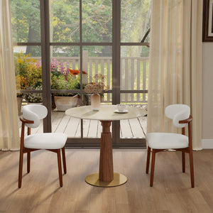 English Elm Modern Sintered Stone Round Dining Table with Gold Base for Compact Living Spaces W1535S00665