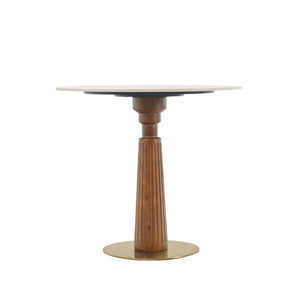 English Elm Modern Sintered Stone Round Dining Table with Gold Base for Compact Living Spaces W1535S00665