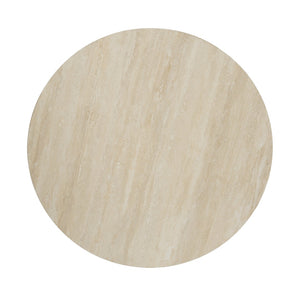 English Elm Modern Sintered Stone Round Dining Table Gold Base Wooden Leg Small Space Seating W1535S00666
