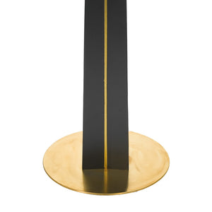 English Elm Modern Sintered Stone Round Dining Table Gold Base Wooden Leg Small Space Seating W1535S00666