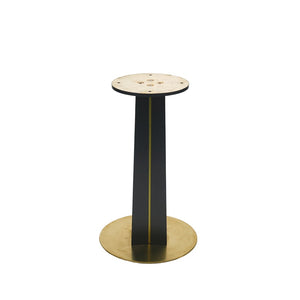 English Elm Modern Sintered Stone Round Dining Table Gold Base Wooden Leg Small Space Seating W1535S00666