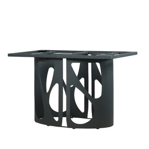 English Elm 70.86 Sintered Stone Rectangular Dining Table Seats 8 with Matte Black Iron Base W1535S00685