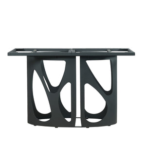 English Elm 70.86 Sintered Stone Rectangular Dining Table Seats 8 with Matte Black Iron Base W1535S00685