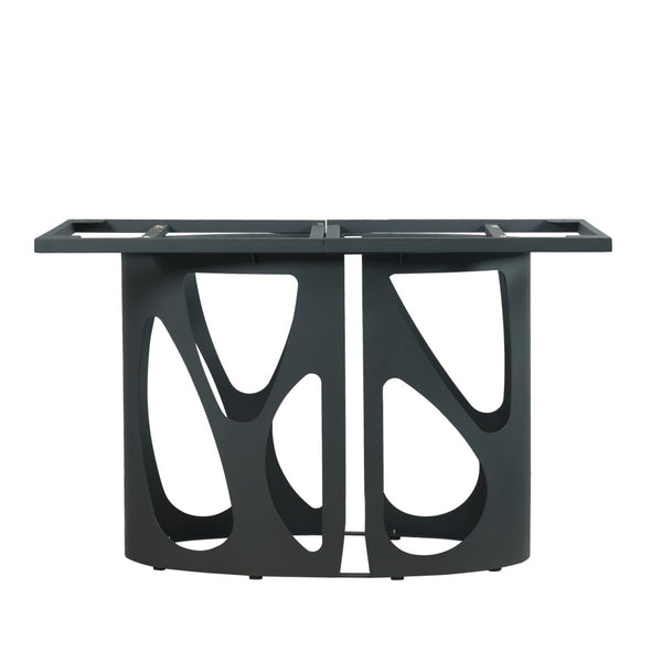 English Elm 70.86 Sintered Stone Rectangular Dining Table Seats 8 with Matte Black Iron Base W1535S00685