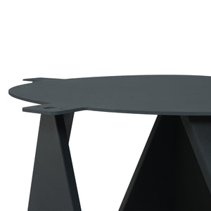 English Elm 53" Round Sintered Stone Dining Table Brass Base Lazy Susan Seats Six Modern W1535S00707