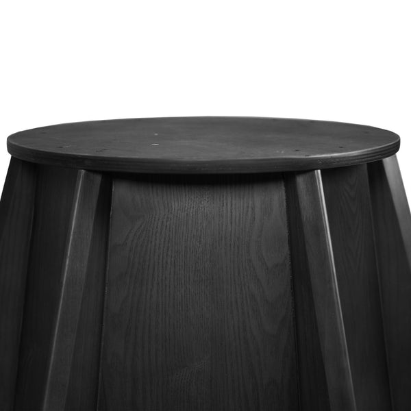 English Elm 53" Round Sintered Stone Dining Table Brass Base Lazy Susan Seats Six Modern W1535S00742