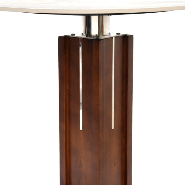 English Elm 85Cm Sintered Stone Square Dining Table Gold Veined Top Walnut Base for Small Spaces Solid Wood Walnut Column W1535S00790