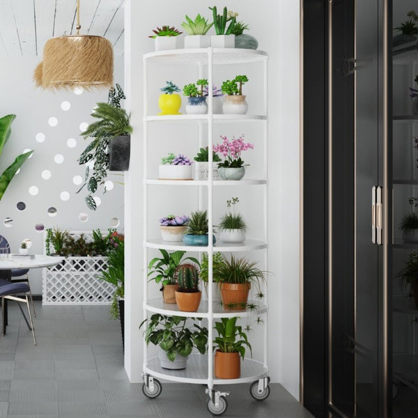 English Elm 30In-Yxj-W-Lkj Round Steel Wire Shelving Unit with Casters for Retail or Entryway W1550P162698