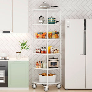 English Elm 30In-Yxj-W-Lkj Round Steel Wire Shelving Unit with Casters for Retail or Entryway W1550P162698