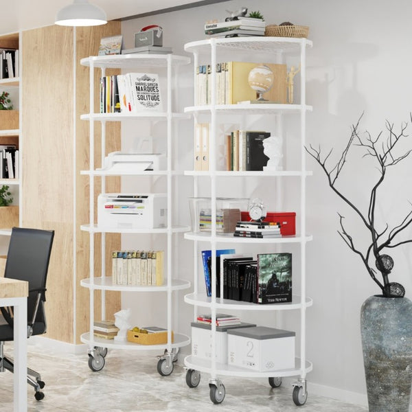 English Elm 30In-Yxj-W-Lkj Round Steel Wire Shelving Unit with Casters for Retail or Entryway W1550P162698