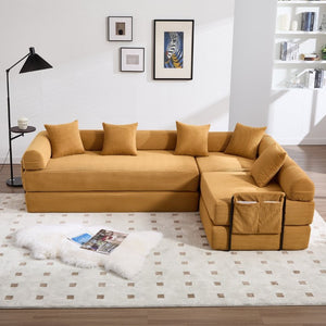 English Elm United We Win Corduroy Convertible Sofa Bed with Memory Foam Fill for Compact Living W1568P372050