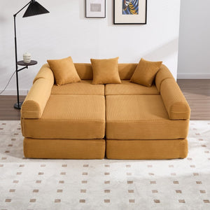 English Elm United We Win Corduroy Convertible Sofa Bed with Memory Foam Fill for Compact Living W1568P372050