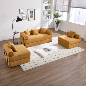 English Elm United We Win Corduroy Convertible Sofa Bed with Memory Foam Fill for Compact Living W1568P372050