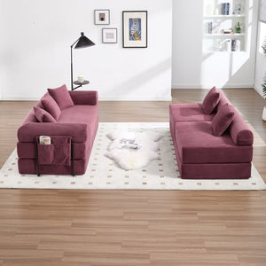 English Elm United We Win Corduroy Memory Foam Convertible Sofa Six Position Folding Bed W1568P372059