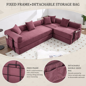 English Elm United We Win Corduroy Memory Foam Convertible Sofa Six Position Folding Bed W1568P372059