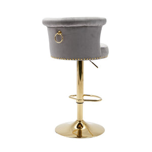 English Elm United We Win Tufted Velvet Swivel Barstools Set of 2 Glam Gold Accent Kitchen Island W1568P476247