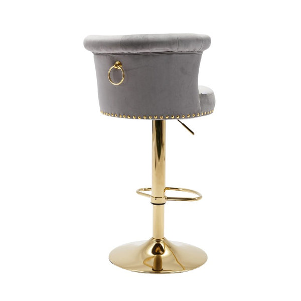 English Elm United We Win Tufted Velvet Swivel Barstools Set of 2 Glam Gold Accent Kitchen Island W1568P476247
