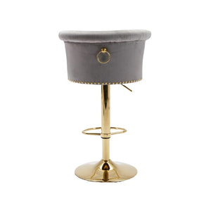 English Elm United We Win Tufted Velvet Swivel Barstools Set of 2 Glam Gold Accent Kitchen Island W1568P476247