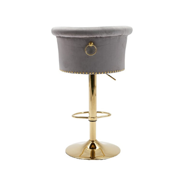 English Elm United We Win Tufted Velvet Swivel Barstools Set of 2 Glam Gold Accent Kitchen Island W1568P476247