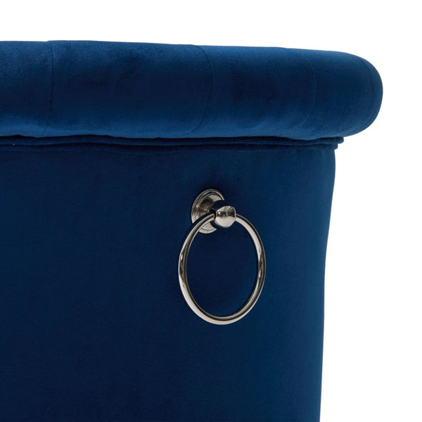 English Elm United We Win Velvet Swivel Barstools Tufted Nailhead Trim Adjustable Kitchen Seating Navy W1568P476479