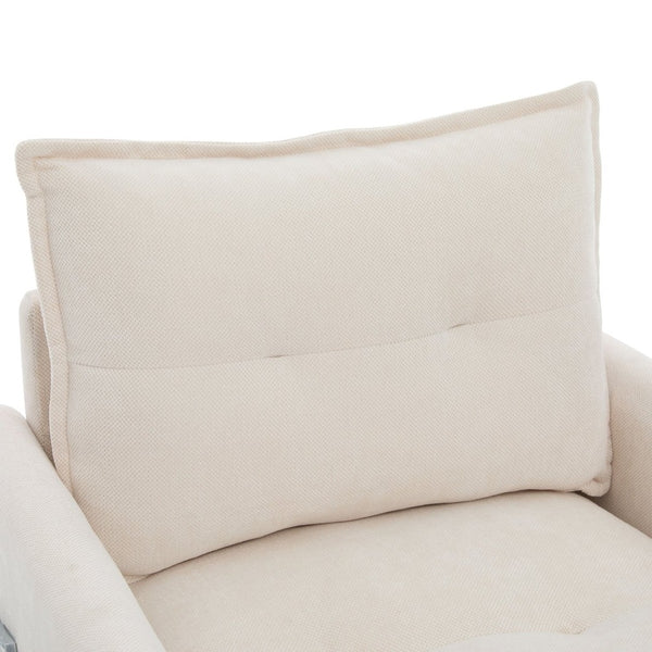 English Elm United We Win Chenille Swivel Barrel Chair Mid Century Accent for Living Room Beige W1568P504611