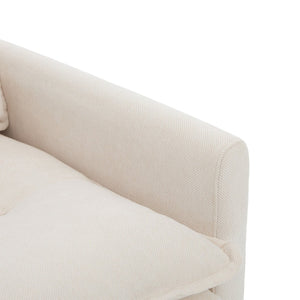 English Elm United We Win Chenille Swivel Barrel Chair Mid Century Accent for Living Room Beige W1568P504611