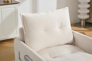 English Elm United We Win Chenille Swivel Barrel Chair Mid Century Accent for Living Room Beige W1568P504611