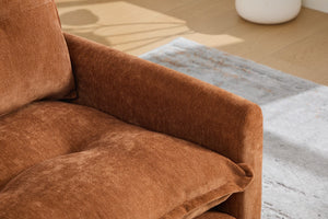 English Elm United We Win Chenille Swivel Barrel Chair Mid Century Accent for Living Room Brown W1568P504613