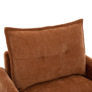 English Elm United We Win Chenille Swivel Barrel Chair Mid Century Accent for Living Room Brown W1568P504613