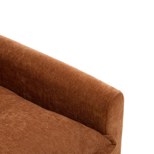 English Elm United We Win Chenille Swivel Barrel Chair Mid Century Accent for Living Room Brown W1568P504613