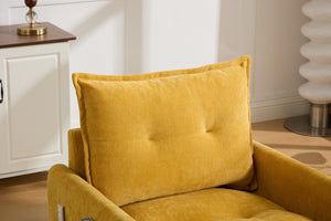 English Elm United We Win Chenille Swivel Barrel Chair Mid Century Accent for Living Room Mustard yellow W1568P504614