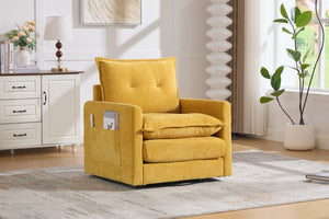 English Elm United We Win Chenille Swivel Barrel Chair Mid Century Accent for Living Room Mustard yellow W1568P504614