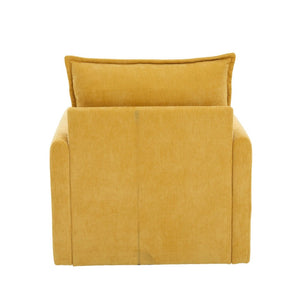 English Elm United We Win Chenille Swivel Barrel Chair Mid Century Accent for Living Room Mustard yellow W1568P504614
