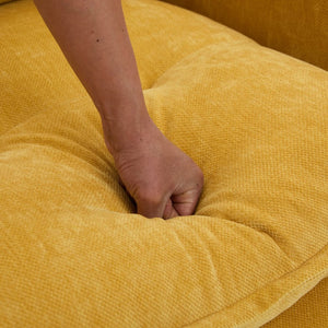 English Elm United We Win Chenille Swivel Barrel Chair Mid Century Accent for Living Room Mustard yellow W1568P504614