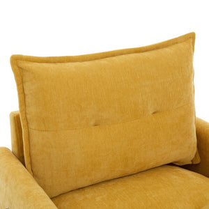 English Elm United We Win Chenille Swivel Barrel Chair Mid Century Accent for Living Room Mustard yellow W1568P504614