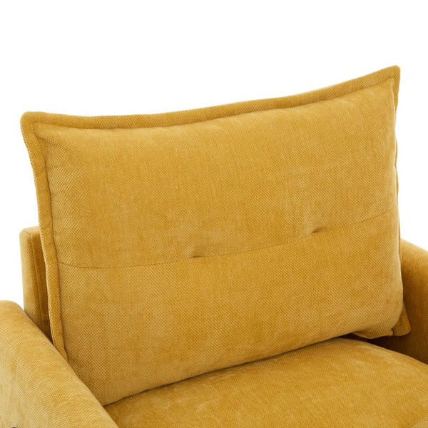 English Elm United We Win Chenille Swivel Barrel Chair Mid Century Accent for Living Room Mustard yellow W1568P504614
