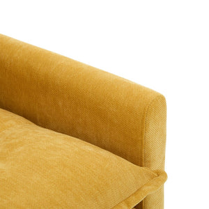 English Elm United We Win Chenille Swivel Barrel Chair Mid Century Accent for Living Room Mustard yellow W1568P504614